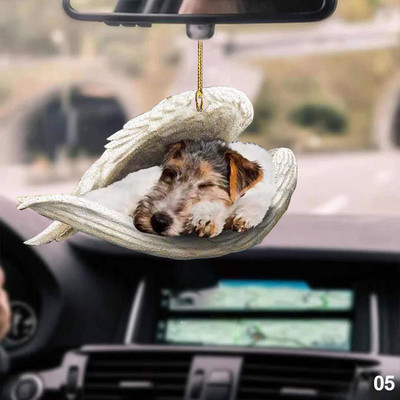 1PC Sleeping Angel Dogs Hang Ornament Privjesak za ključeve Interijer Retrovizor Ogledalo Dekor Slatki smiješni kućni ukrasi za glavu Pokloni Akril