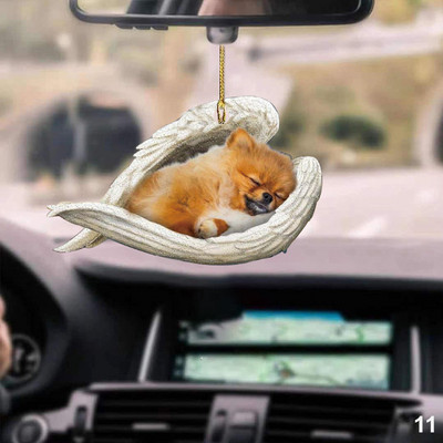 1PC Sleeping Angel Dogs Hang Ornament Privjesak za ključeve Interijer Retrovizor Ogledalo Dekor Slatki smiješni kućni ukrasi za glavu Pokloni Akril