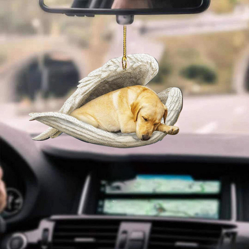 1PC Sleeping Angel Dogs Hang Ornament Privjesak za ključeve Interijer Retrovizor Ogledalo Dekor Slatki smiješni kućni ukrasi za glavu Pokloni Akril