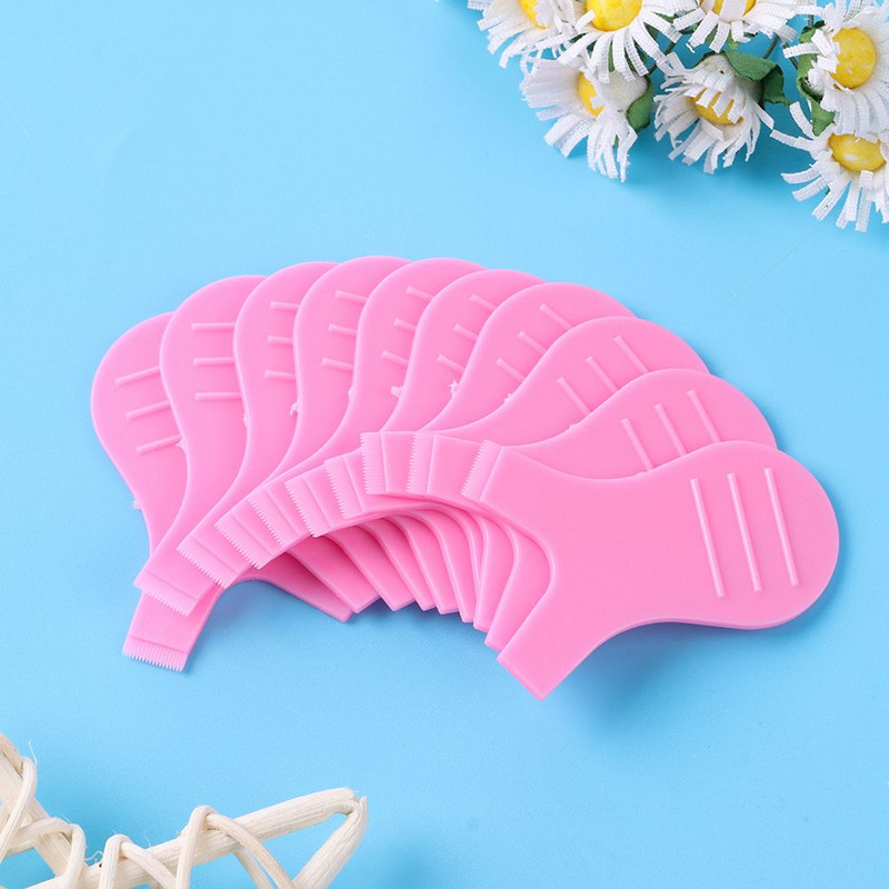 10 vnt Makiažo blakstienų šepetėliai Daugkartinio naudojimo plastikinės švarios šukos Y formos blakstienų pakeliantis rietiklis blakstienų priauginimas ilgalaikiam blakstienų plovimui