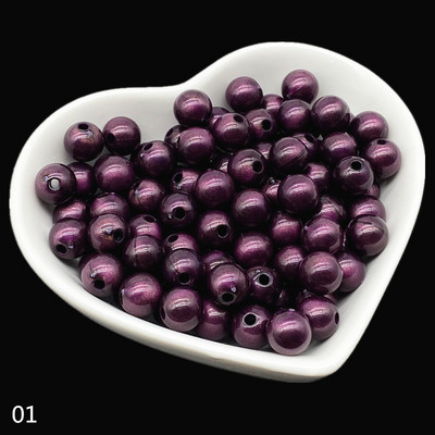 50 τμχ Ακρυλικές χάντρες 8mm Spacer Beads για κοσμήματα κατασκευής χειροποίητων DIY # RoLi