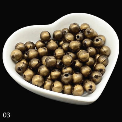 50 τμχ Ακρυλικές χάντρες 8mm Spacer Beads για κοσμήματα κατασκευής χειροποίητων DIY # RoLi