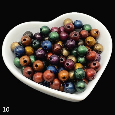 50 τμχ Ακρυλικές χάντρες 8mm Spacer Beads για κοσμήματα κατασκευής χειροποίητων DIY # RoLi