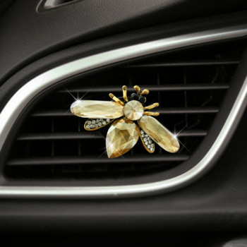 Crystal Diamond Bee Освежител за въздух за кола Auto Outlet Парфюм Bees Clip Интериорни аксесоари Оформление на автомобила Вентилационен отвор Разсейвател на аромати