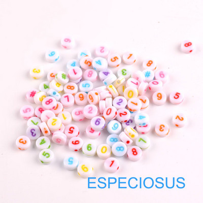 Lameda südame kujuga 7 mm segatud värvilised akrüülist numbriga helmed isetegemiseks Numbrilised vahetükid ehted käevõrud käsitööna meisterdamine 100 tk