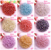 Uus 50 tk/partii 8mm läbipaistev katkine lill AB värvilised ümmargused helmed lahtised vahehelmed ehete valmistamiseks isetegemise käevõru