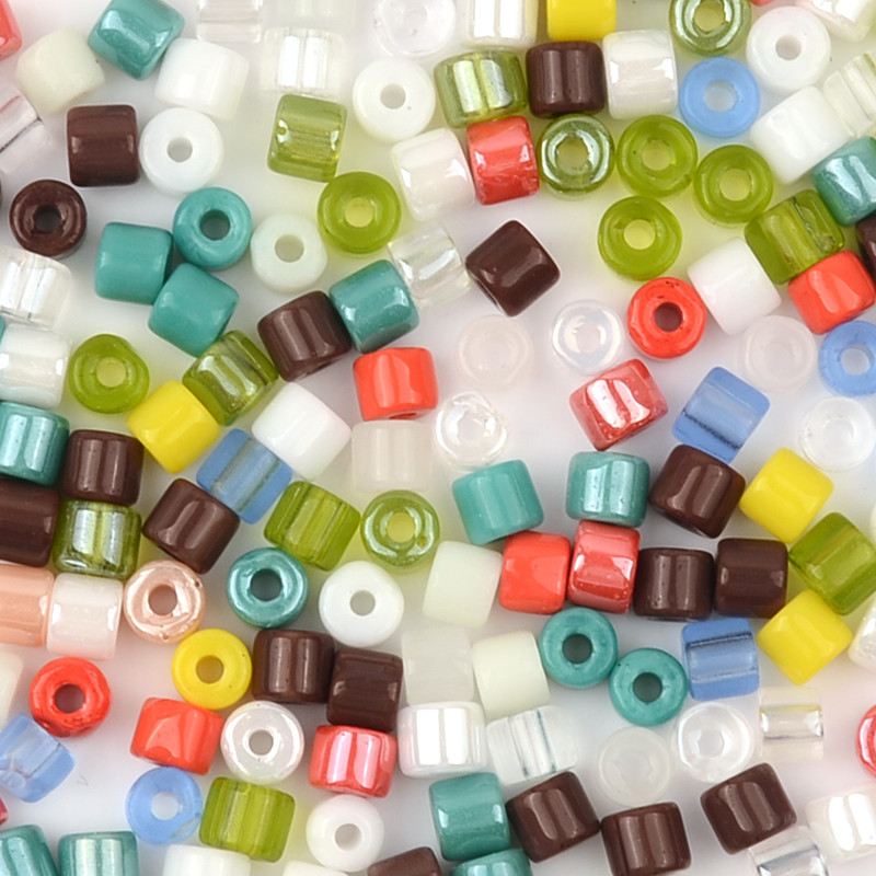 4x5 mm-es többszínű nagy lyukú kocka csövek gyöngyök laza távtartó gyöngyök ékszerkészítéshez, barkácsolás, kézzel készített karkötő varázsi kiegészítők