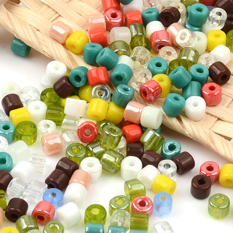 4x5 mm-es többszínű nagy lyukú kocka csövek gyöngyök laza távtartó gyöngyök ékszerkészítéshez, barkácsolás, kézzel készített karkötő varázsi kiegészítők