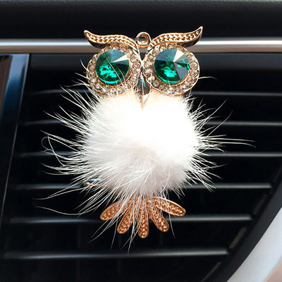 Diamond Fur Owl Car Αποσμητικό αέρα Auto Outlet Κλιπ Άρωμα Άρωμα Άρωμα Αυτοκινήτου Diffuser Bling Αξεσουάρ αυτοκινήτου Δώρα διακόσμησης εσωτερικού χώρου