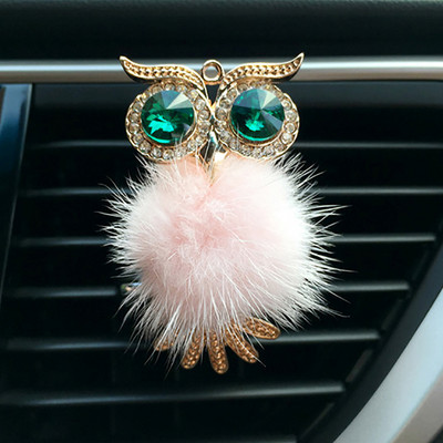Diamond Fur Owl Car Αποσμητικό αέρα Auto Outlet Κλιπ Άρωμα Άρωμα Άρωμα Αυτοκινήτου Diffuser Bling Αξεσουάρ αυτοκινήτου Δώρα διακόσμησης εσωτερικού χώρου
