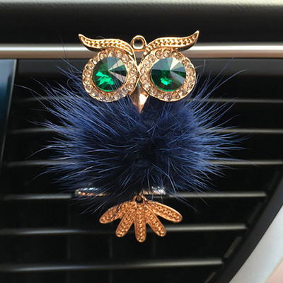 Diamond Fur Owl Car Αποσμητικό αέρα Auto Outlet Κλιπ Άρωμα Άρωμα Άρωμα Αυτοκινήτου Diffuser Bling Αξεσουάρ αυτοκινήτου Δώρα διακόσμησης εσωτερικού χώρου