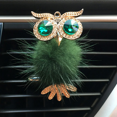 Diamond Fur Owl Car Αποσμητικό αέρα Auto Outlet Κλιπ Άρωμα Άρωμα Άρωμα Αυτοκινήτου Diffuser Bling Αξεσουάρ αυτοκινήτου Δώρα διακόσμησης εσωτερικού χώρου
