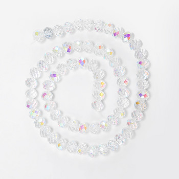 1 Καλοκαίρι πολύχρωμες διαφανείς γυαλιστερές AB Crystal Rondelle γυάλινες χάντρες για κοσμήματα κατασκευής κοσμημάτων Diy αξεσουάρ