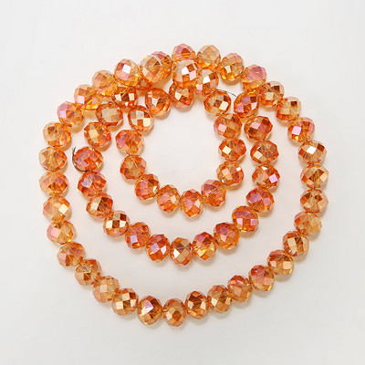 1 szál nyári színes átlátszó fényes AB kristály Rondelle üvegcsiszolt gyöngyök ékszerkészítéshez, barkácsolás kiegészítőkhöz