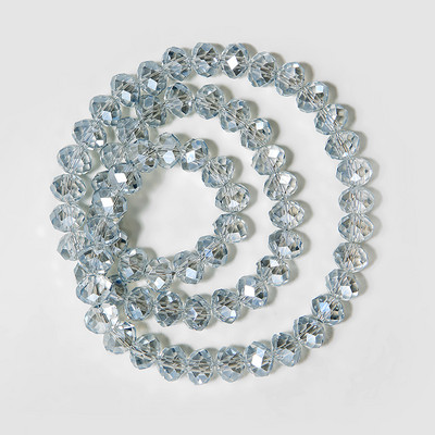 1 szál nyári színes átlátszó fényes AB kristály Rondelle üvegcsiszolt gyöngyök ékszerkészítéshez, barkácsolás kiegészítőkhöz