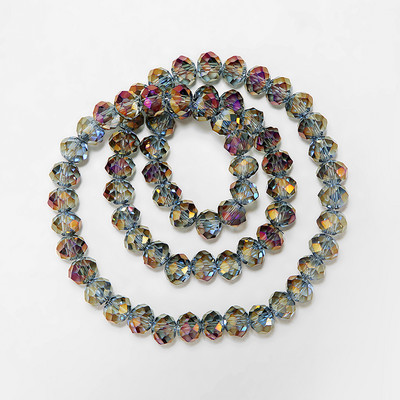 1 szál nyári színes átlátszó fényes AB kristály Rondelle üvegcsiszolt gyöngyök ékszerkészítéshez, barkácsolás kiegészítőkhöz