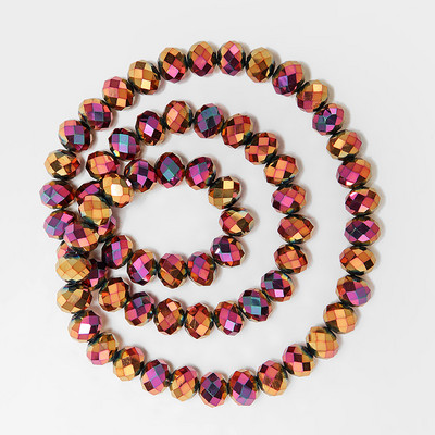 1 szál nyári színes átlátszó fényes AB kristály Rondelle üvegcsiszolt gyöngyök ékszerkészítéshez, barkácsolás kiegészítőkhöz