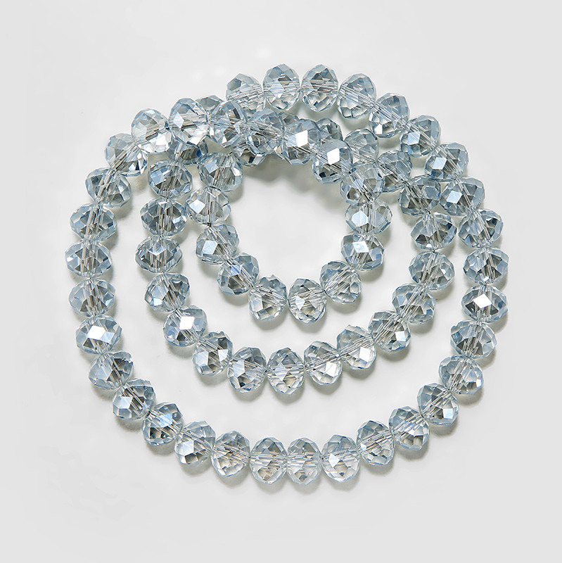 1 szál nyári színes átlátszó fényes AB kristály Rondelle üvegcsiszolt gyöngyök ékszerkészítéshez, barkácsolás kiegészítőkhöz