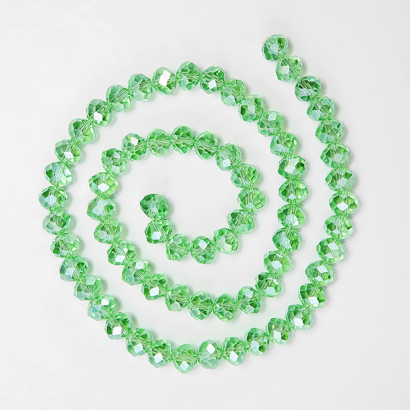 1 szál nyári színes átlátszó fényes AB kristály Rondelle üvegcsiszolt gyöngyök ékszerkészítéshez, barkácsolás kiegészítőkhöz