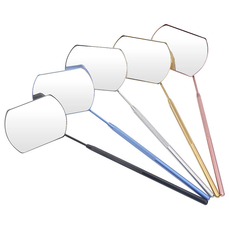 1 τεμ. Επέκταση βλεφαρίδων Φορητός καθρέφτης εμβολιασμού από ανοξείδωτο χάλυβα με μακριά λαβή καθρέφτη Εργαλεία μακιγιάζ Ελέγξτε την επέκταση ψεύτικων βλεφαρίδων