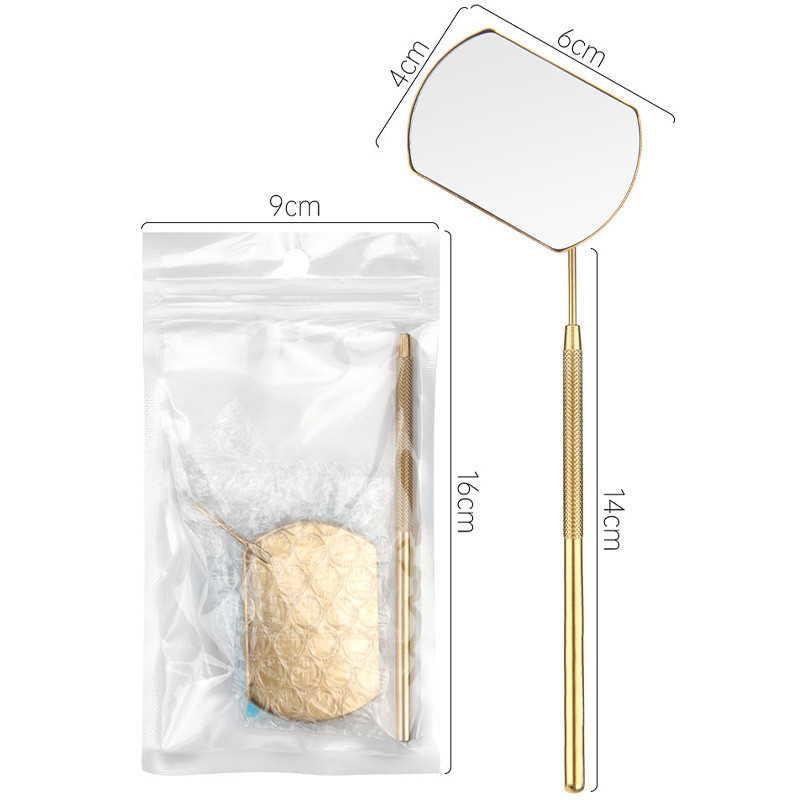 1 τεμ. Επέκταση βλεφαρίδων Φορητός καθρέφτης εμβολιασμού από ανοξείδωτο χάλυβα με μακριά λαβή καθρέφτη Εργαλεία μακιγιάζ Ελέγξτε την επέκταση ψεύτικων βλεφαρίδων