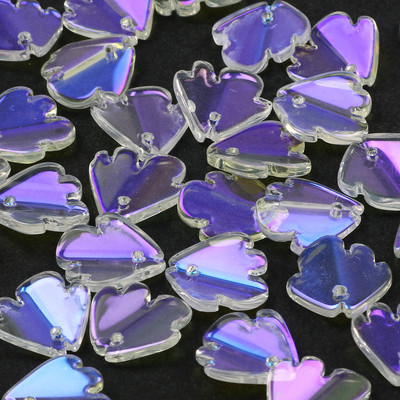 Γυάλινες χάντρες Διάφανα έγχρωμα μενταγιόν 13x15 χιλιοστών Φύλλο ντεγκραντέ Χάντρες τσέχικου κρυστάλλου για κοσμήματα Κατασκευή DIY κοσμήματα χάντρες προμήθειες