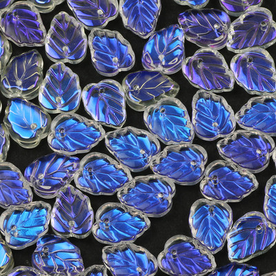 Γυάλινες χάντρες Διάφανα έγχρωμα μενταγιόν 13x15 χιλιοστών Φύλλο ντεγκραντέ Χάντρες τσέχικου κρυστάλλου για κοσμήματα Κατασκευή DIY κοσμήματα χάντρες προμήθειες