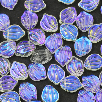 Γυάλινες χάντρες Διάφανα έγχρωμα μενταγιόν 13x15 χιλιοστών Φύλλο ντεγκραντέ Χάντρες τσέχικου κρυστάλλου για κοσμήματα Κατασκευή DIY κοσμήματα χάντρες προμήθειες