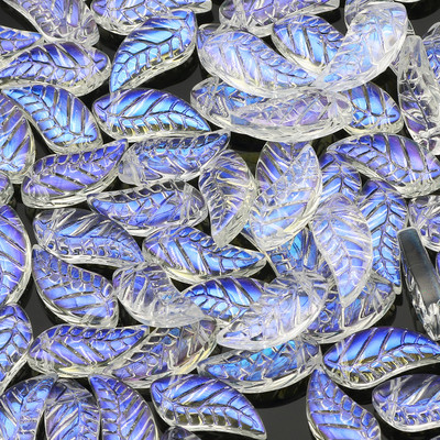 Γυάλινες χάντρες Διάφανα έγχρωμα μενταγιόν 13x15 χιλιοστών Φύλλο ντεγκραντέ Χάντρες τσέχικου κρυστάλλου για κοσμήματα Κατασκευή DIY κοσμήματα χάντρες προμήθειες