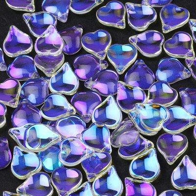 Γυάλινες χάντρες Διάφανα έγχρωμα μενταγιόν 13x15 χιλιοστών Φύλλο ντεγκραντέ Χάντρες τσέχικου κρυστάλλου για κοσμήματα Κατασκευή DIY κοσμήματα χάντρες προμήθειες