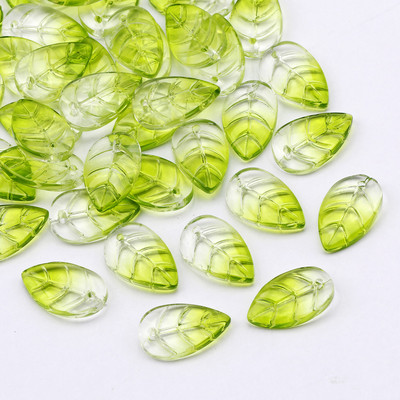 Γυάλινες χάντρες Διάφανα έγχρωμα μενταγιόν 13x15 χιλιοστών Φύλλο ντεγκραντέ Χάντρες τσέχικου κρυστάλλου για κοσμήματα Κατασκευή DIY κοσμήματα χάντρες προμήθειες