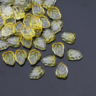 Γυάλινες χάντρες Διάφανα έγχρωμα μενταγιόν 13x15 χιλιοστών Φύλλο ντεγκραντέ Χάντρες τσέχικου κρυστάλλου για κοσμήματα Κατασκευή DIY κοσμήματα χάντρες προμήθειες