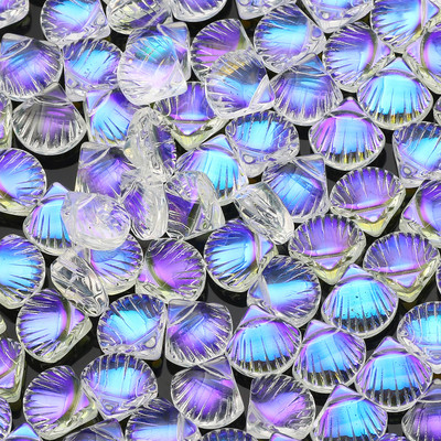 Γυάλινες χάντρες Διάφανα έγχρωμα μενταγιόν 13x15 χιλιοστών Φύλλο ντεγκραντέ Χάντρες τσέχικου κρυστάλλου για κοσμήματα Κατασκευή DIY κοσμήματα χάντρες προμήθειες