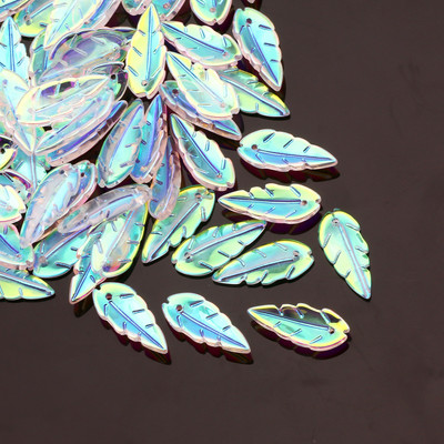 Γυάλινες χάντρες Διάφανα έγχρωμα μενταγιόν 13x15 χιλιοστών Φύλλο ντεγκραντέ Χάντρες τσέχικου κρυστάλλου για κοσμήματα Κατασκευή DIY κοσμήματα χάντρες προμήθειες