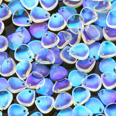 Γυάλινες χάντρες Διάφανα έγχρωμα μενταγιόν 13x15 χιλιοστών Φύλλο ντεγκραντέ Χάντρες τσέχικου κρυστάλλου για κοσμήματα Κατασκευή DIY κοσμήματα χάντρες προμήθειες