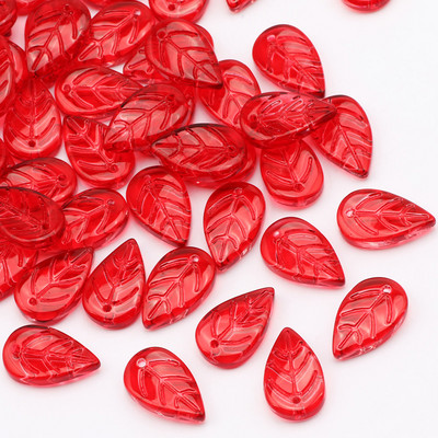 Γυάλινες χάντρες Διάφανα έγχρωμα μενταγιόν 13x15 χιλιοστών Φύλλο ντεγκραντέ Χάντρες τσέχικου κρυστάλλου για κοσμήματα Κατασκευή DIY κοσμήματα χάντρες προμήθειες