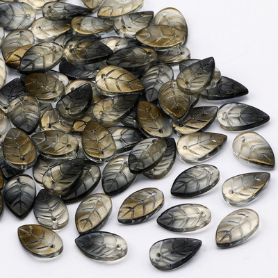 Γυάλινες χάντρες Διάφανα έγχρωμα μενταγιόν 13x15 χιλιοστών Φύλλο ντεγκραντέ Χάντρες τσέχικου κρυστάλλου για κοσμήματα Κατασκευή DIY κοσμήματα χάντρες προμήθειες