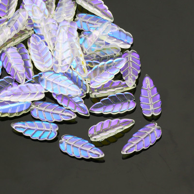 Γυάλινες χάντρες Διάφανα έγχρωμα μενταγιόν 13x15 χιλιοστών Φύλλο ντεγκραντέ Χάντρες τσέχικου κρυστάλλου για κοσμήματα Κατασκευή DIY κοσμήματα χάντρες προμήθειες