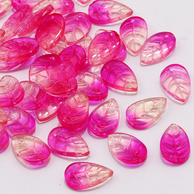 Γυάλινες χάντρες Διάφανα έγχρωμα μενταγιόν 13x15 χιλιοστών Φύλλο ντεγκραντέ Χάντρες τσέχικου κρυστάλλου για κοσμήματα Κατασκευή DIY κοσμήματα χάντρες προμήθειες