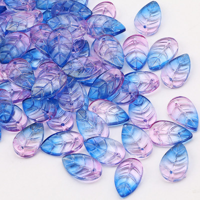 Γυάλινες χάντρες Διάφανα έγχρωμα μενταγιόν 13x15 χιλιοστών Φύλλο ντεγκραντέ Χάντρες τσέχικου κρυστάλλου για κοσμήματα Κατασκευή DIY κοσμήματα χάντρες προμήθειες