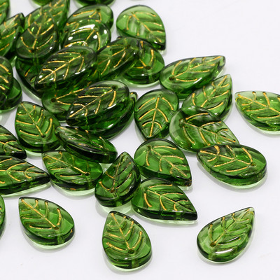 Γυάλινες χάντρες Διάφανα έγχρωμα μενταγιόν 13x15 χιλιοστών Φύλλο ντεγκραντέ Χάντρες τσέχικου κρυστάλλου για κοσμήματα Κατασκευή DIY κοσμήματα χάντρες προμήθειες