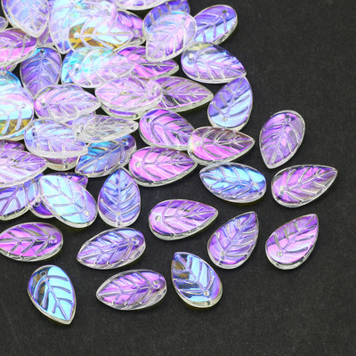 Γυάλινες χάντρες Διάφανα έγχρωμα μενταγιόν 13x15 χιλιοστών Φύλλο ντεγκραντέ Χάντρες τσέχικου κρυστάλλου για κοσμήματα Κατασκευή DIY κοσμήματα χάντρες προμήθειες