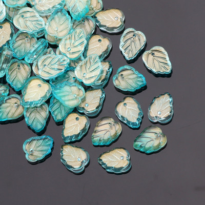 Γυάλινες χάντρες Διάφανα έγχρωμα μενταγιόν 13x15 χιλιοστών Φύλλο ντεγκραντέ Χάντρες τσέχικου κρυστάλλου για κοσμήματα Κατασκευή DIY κοσμήματα χάντρες προμήθειες