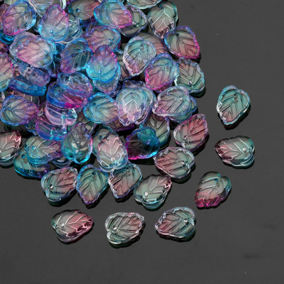 Γυάλινες χάντρες Διάφανα έγχρωμα μενταγιόν 13x15 χιλιοστών Φύλλο ντεγκραντέ Χάντρες τσέχικου κρυστάλλου για κοσμήματα Κατασκευή DIY κοσμήματα χάντρες προμήθειες