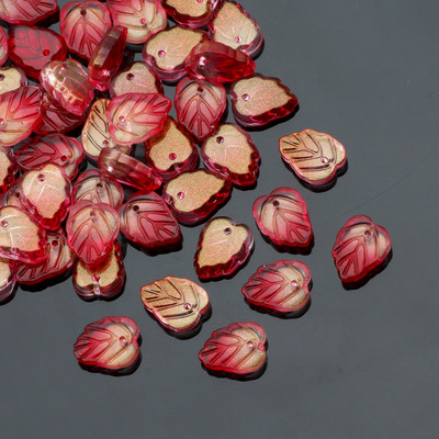 Γυάλινες χάντρες Διάφανα έγχρωμα μενταγιόν 13x15 χιλιοστών Φύλλο ντεγκραντέ Χάντρες τσέχικου κρυστάλλου για κοσμήματα Κατασκευή DIY κοσμήματα χάντρες προμήθειες