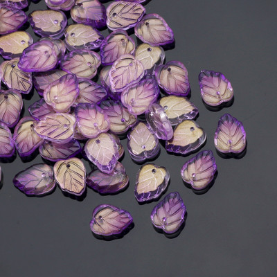 Γυάλινες χάντρες Διάφανα έγχρωμα μενταγιόν 13x15 χιλιοστών Φύλλο ντεγκραντέ Χάντρες τσέχικου κρυστάλλου για κοσμήματα Κατασκευή DIY κοσμήματα χάντρες προμήθειες