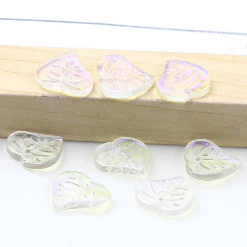 Γυάλινες χάντρες Διάφανα έγχρωμα μενταγιόν 13x15 χιλιοστών Φύλλο ντεγκραντέ Χάντρες τσέχικου κρυστάλλου για κοσμήματα Κατασκευή DIY κοσμήματα χάντρες προμήθειες