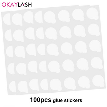 Okaylash 100 бр. Държач за лепило за мигли Shim Paper Palet Stickers Подложки с 1 бр. Комплект от нефритови камъни за удължаване на мигли