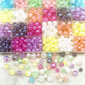 Νέα σειρά 8/10/12 mm διαφάνειας Golden Powder Στρογγυλές Ακρυλικές Χαλαρές Χάντρες για Αξεσουάρ Βραχιόλια Diy Κατασκευής Κοσμημάτων