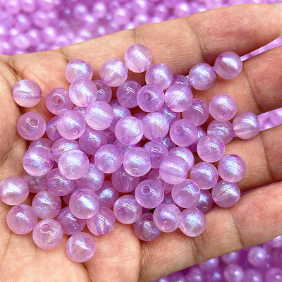 Νέα σειρά 8/10/12 mm διαφάνειας Golden Powder Στρογγυλές Ακρυλικές Χαλαρές Χάντρες για Αξεσουάρ Βραχιόλια Diy Κατασκευής Κοσμημάτων